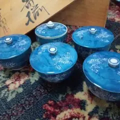 最終価格　番茶器揃　有田焼　水吉陶園　蓋付き湯呑み茶碗　５客セット