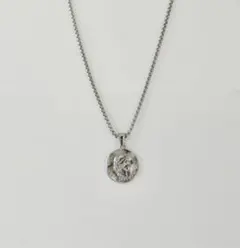 Ajiro シルバーチェーン メダル型ネックレス