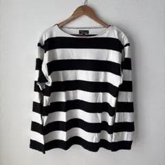 agnès b. 長袖カットソー L 黒白ストライプ