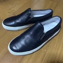 ランバンオンブルー スリッポン 黒 24.5cm ハラコ キルティング 