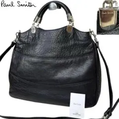 ケアカード付　美品　ポールスミス　2wayバッグ オールレザー　3層　A4 黒