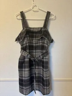 ノースリーブチェック柄ひざ丈ワンピース