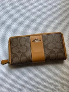 コーチ COACH シグネチャー ラウンドファスナー長財布 PVC レザー