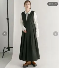 KBF キーネックBIGプリーツジャンパースカート