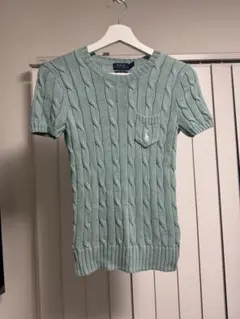 POLO RALPH LAUREN ケーブル 半袖 コットン ニット　XSサイズ