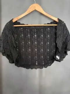 ブラック　レースショートカーディガン　ボレロ