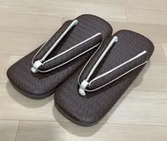 新品 男物 雪駄 男 草履 低反発クッション入 帆布 茶 ブラウン Lサイズ 