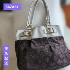 [SAZABY ]ショルダーバッグ 　ブラウン &ホワイトのサムネイル