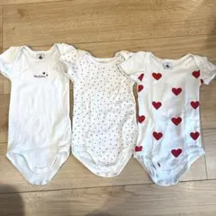 プチバトー　半袖ボディ3枚セット　12m/74cm