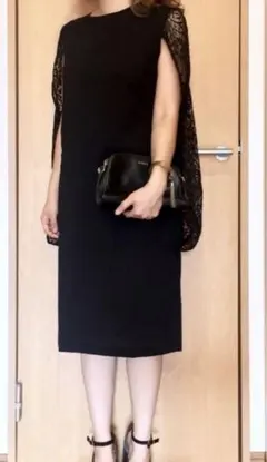 darial レースケープスリーブデザインドレス　お呼ばれドレス