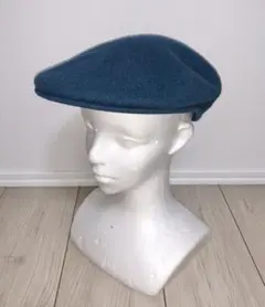 M 美品 KANGOL WOOL 504 ハンチングキャップ ベレー帽 ブルー