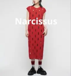 Narcissus ナルシス　ホールニットワンピース　F レッドのサムネイル
