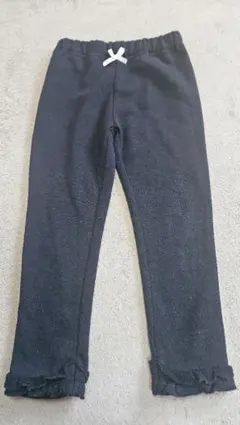 110☆黒いフリル付きレギンス