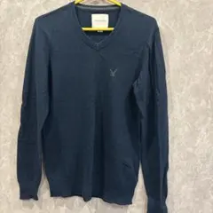 AMERICAN EAGLE ネイビー Vネックセーター Sサイズ