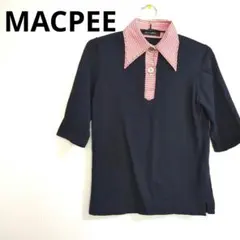 MACPEE マカフィー　トゥモローランド　サマーニット　スキッパー　襟　紺