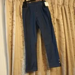 新品未使用　ダークブルー スリムフィットデニムパンツ　パール