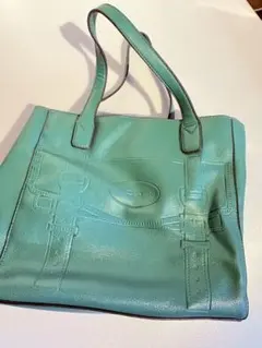 ミントグリーン レザー ハンドバッグ