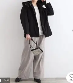 INDIVI ブラック 3wayマウンテンパーカー 3号　32 小さいサイズ