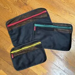 TRAVELY メッシュトラベルポーチ ブラック 3サイズセット