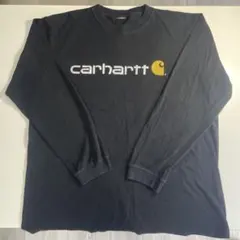 カーハート　Carhartt ロンT ブラック ロゴプリント タグ欠損サイズ不明