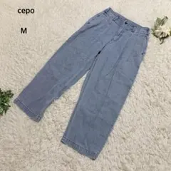 セポ　デニムパンツ　ジーンズ　ワイド　綿100% ゆったり　体型カバー　M