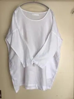 アーバンリサーチドアーズ　リネン ホワイト オーバーサイズ チュニック　九部袖