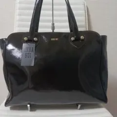 2149　アナスイ　ANNA SUI　トートバッグ　エナメル　黒　新品未使用