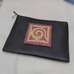 アイヌ刺繍のソフトケース　アイヌ文様　ハンドメイド　大きなポーチ
