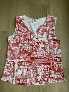 VintageBillabong 総柄 タンクトップ レッド Mサイズのサムネイル