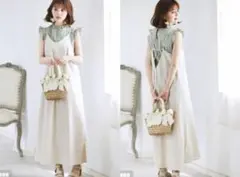 GRL グレイル フリルブラウス×キャミソールワンピースセット グリーン M