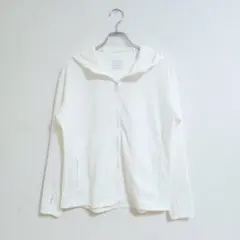 無印良品 パーカー M 白 ジップアップ 薄手 シンプル 春夏 爽やか 羽織り