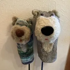 犬型 ゴルフヘッドカバー 2個セット