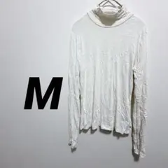 SHEIN 【M】 タートルネック 薄手 ホワイト Tシャツ 白 長袖 春