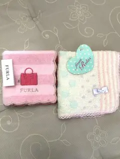 FURLA ハンカチセット ストライプ ドット2枚セット