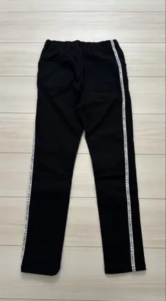 ブラック サイドライン ストレートパンツ S