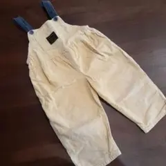 イエロー コーデュロイ オーバーオール