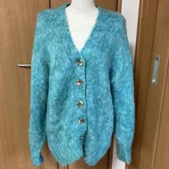 PAGEBOY 青系 Vネック カーディガン