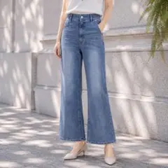 完売Chico チコ【M】裾スリットフレアデニムパンツ 美脚 おんなっぽ Gパンのサムネイル