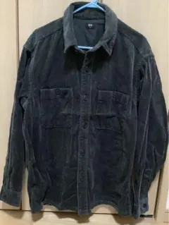 ユニクロ コーデュロイワークシャツ　ダークグレー