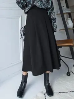 DAZY プリーツスカート ブラック ハイウエスト