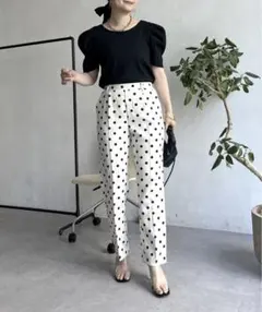 HYEON carrot pants ドットパンツ ブラック XS ヘヨン - メルカリ