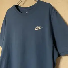 NIKE ナイキ 刺繍スウッシュ Tシャツ ターコイズブルー Lサイズ