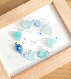 シーグラスアート　青　アオ　ブルー　青のみんな　海　水族館