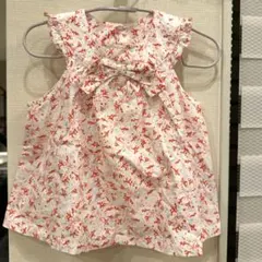 タルティーヌエショコラ トップス 90 珊瑚柄フリル 女の子 美品 春夏