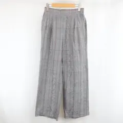 美品 FREAK'S STORE レーヨン ストレッチ チェック ワイド パンツ