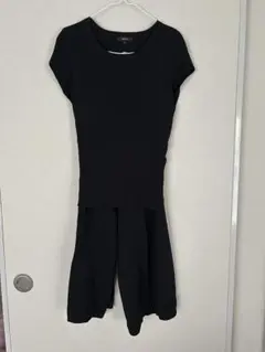 COMME CA ISM ブラック 半袖　セットアップ　ウエストリボン付き