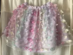 パステル蝶モチーフメッシュスカート