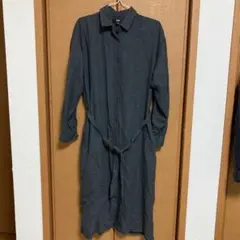 美品UNIQLO シャツロングワンピース