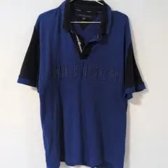 TOMMY HILFIGER カスタムフィット ポロシャツ 青 XL
