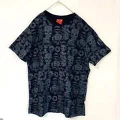00s archive カットソー スカル お兄系 y2k 総柄　 XL